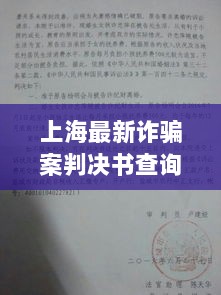 上海最新诈骗案判决书查询及分析揭秘，洞悉法律判决细节