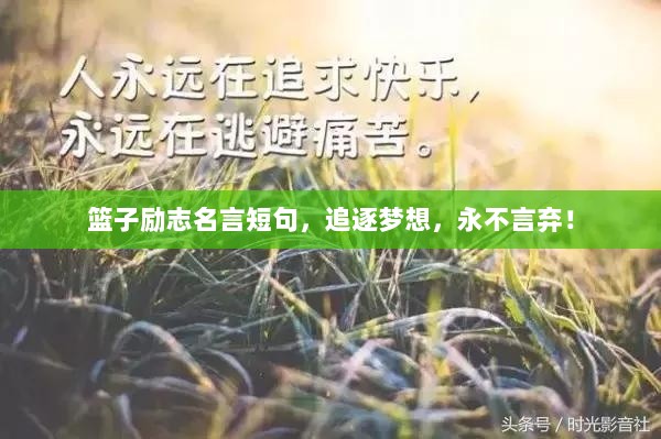 篮子励志名言短句，追逐梦想，永不言弃！